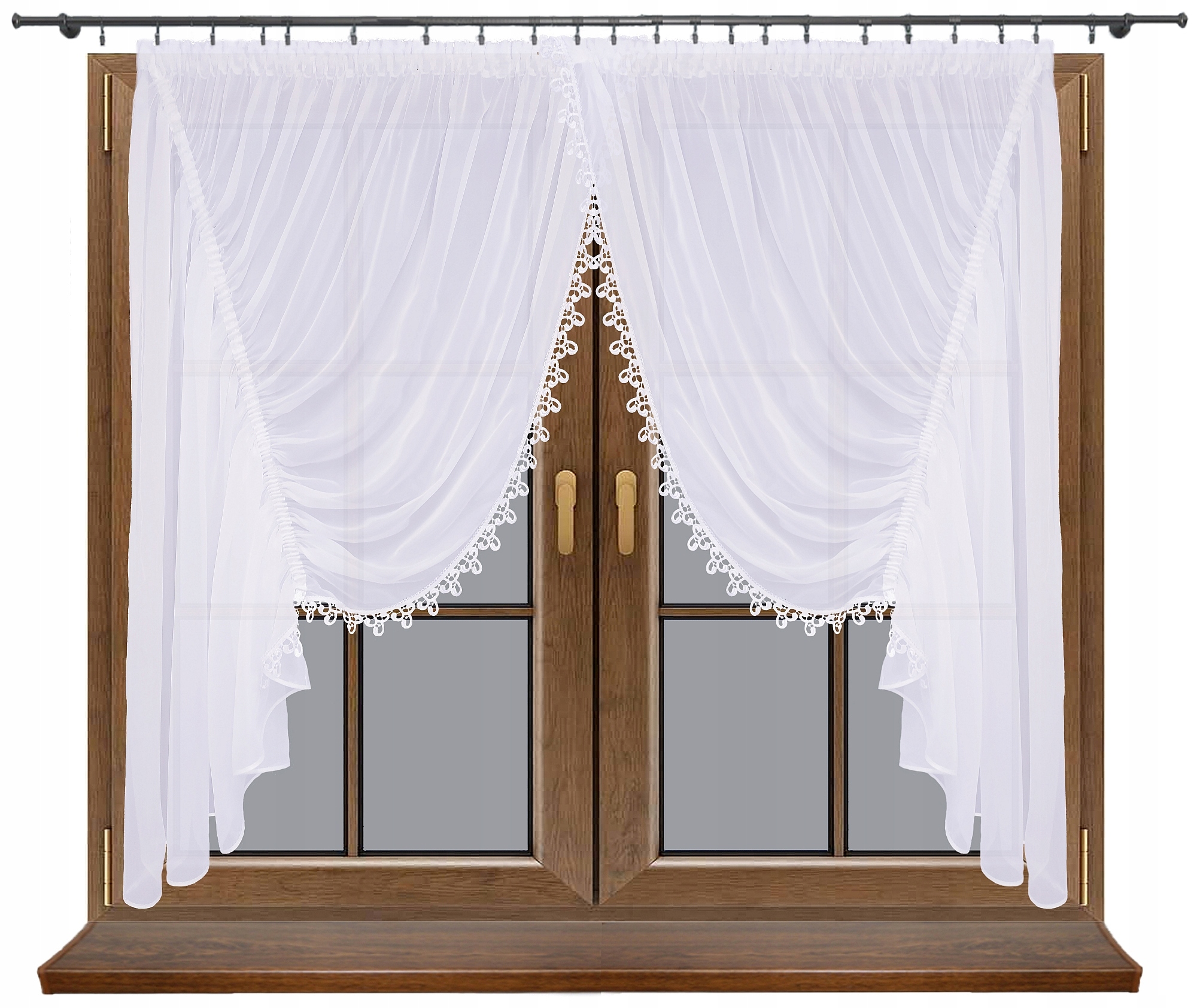 PIĘKNA PODCIĄGANA FIRANKA Z GIPIURĄ 300X150 WOAL