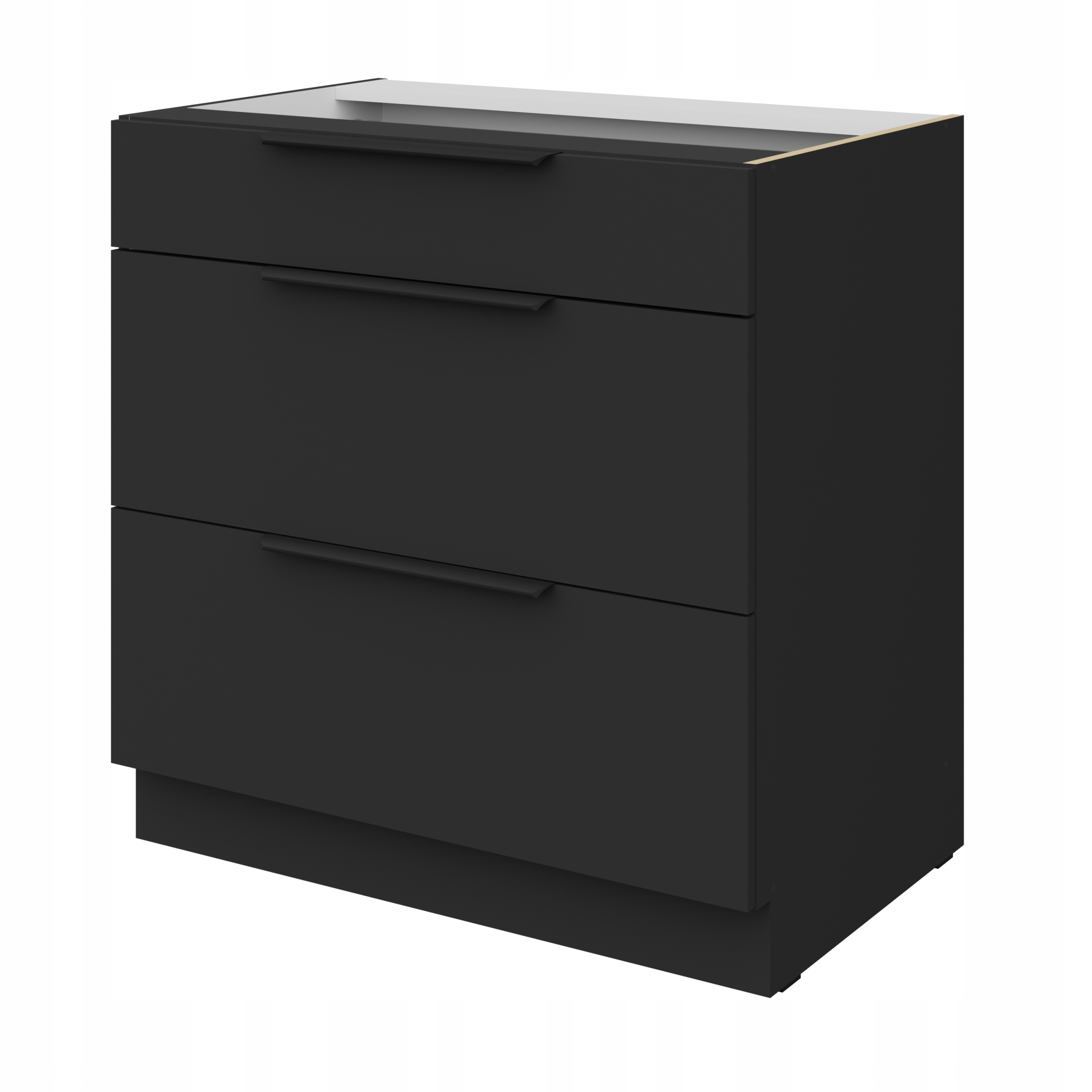 Kuchyňská skříňka Černá matná, kuchyňská skříňka se zásuvkami 80 cm, antifinger