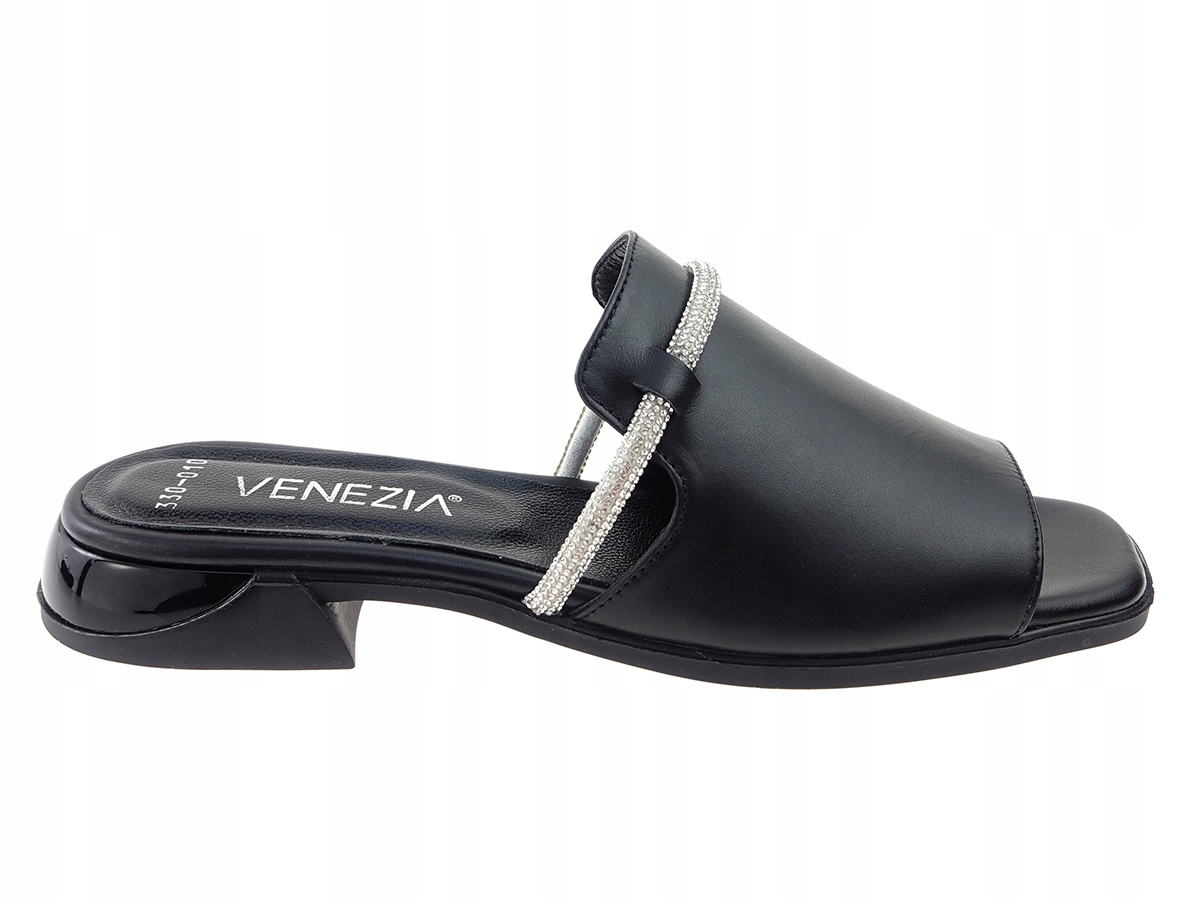 Venezia klapki buty 08-330 czarne, skóra 40
