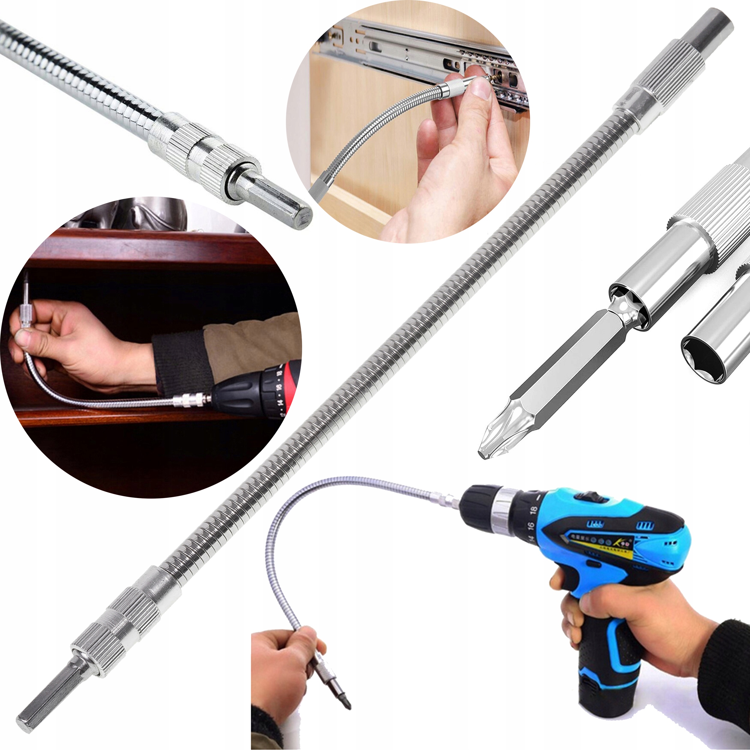 

Przedłużka Elastyczna Bitów Wkrętarki 1/4'' 300MM