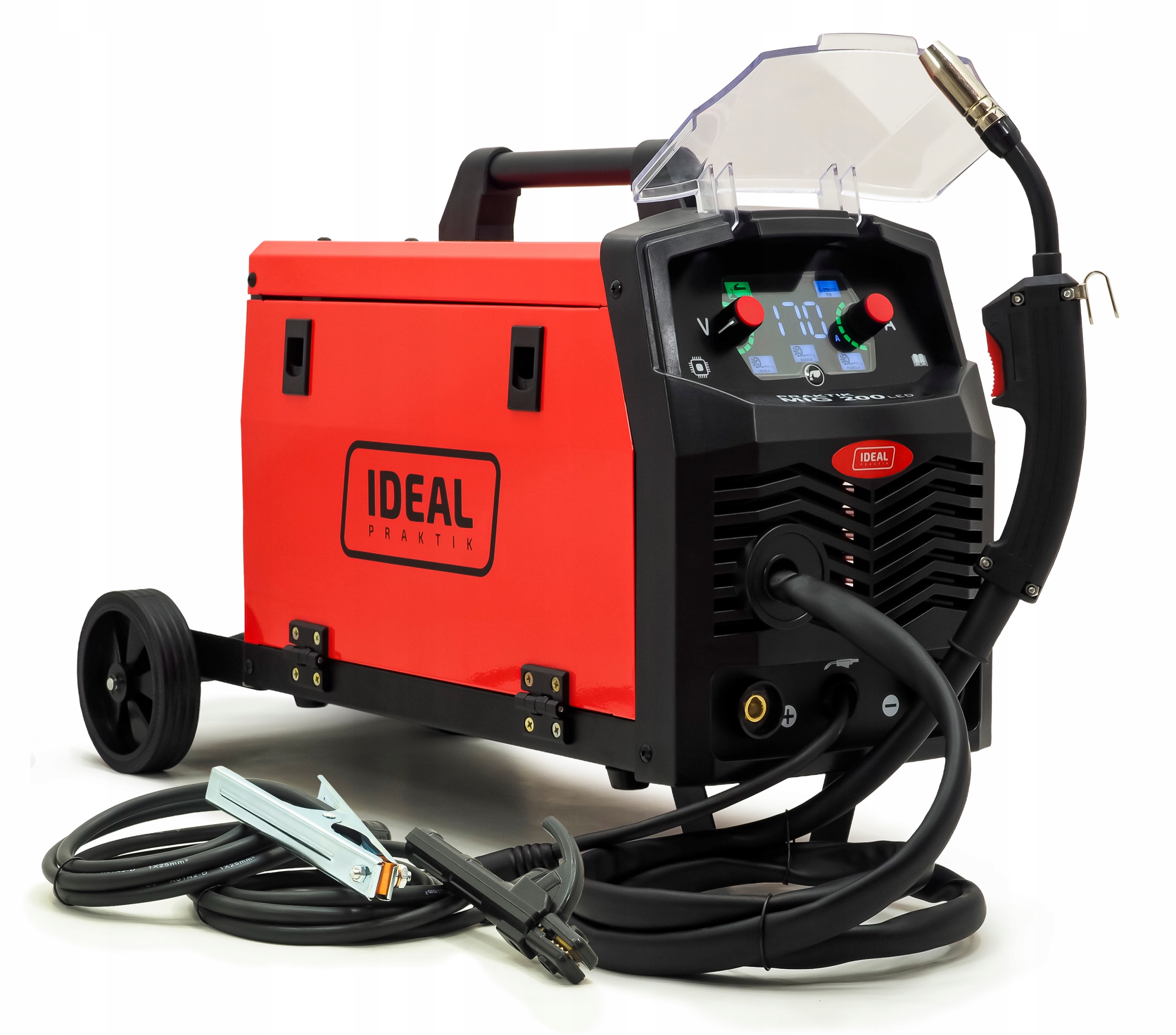 Svařovací Stroj Ideal Praktik Mig 200 Synergic Led Migomat 200A 60% Mma Poloautomat