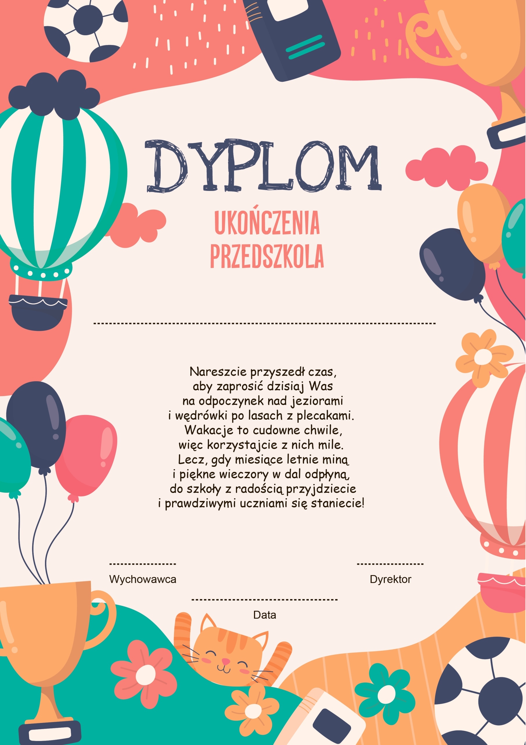 

Dyplom ukończenia przedszkola wz. 8