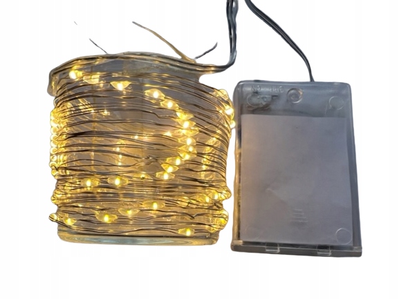 

Lampki Druciki 100 Led Na Baterie Białe Ciepłe
