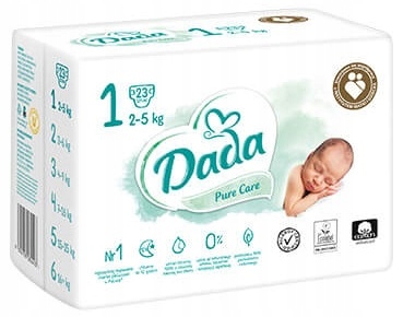 Pieluszki pieluchy DADA 1 PURE CARE 138 szt 2-5 kg Rozmiar Rozmiar 1