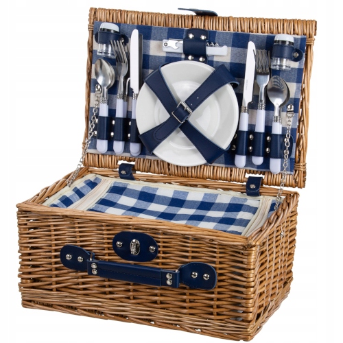 Piknikový Koš, Termo Proutěný Košík S Vybavením Pro 4 Osoby