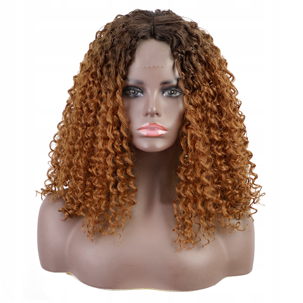 Světle hnědá kudrnatá paruka Astrid se síťkou (lace front)