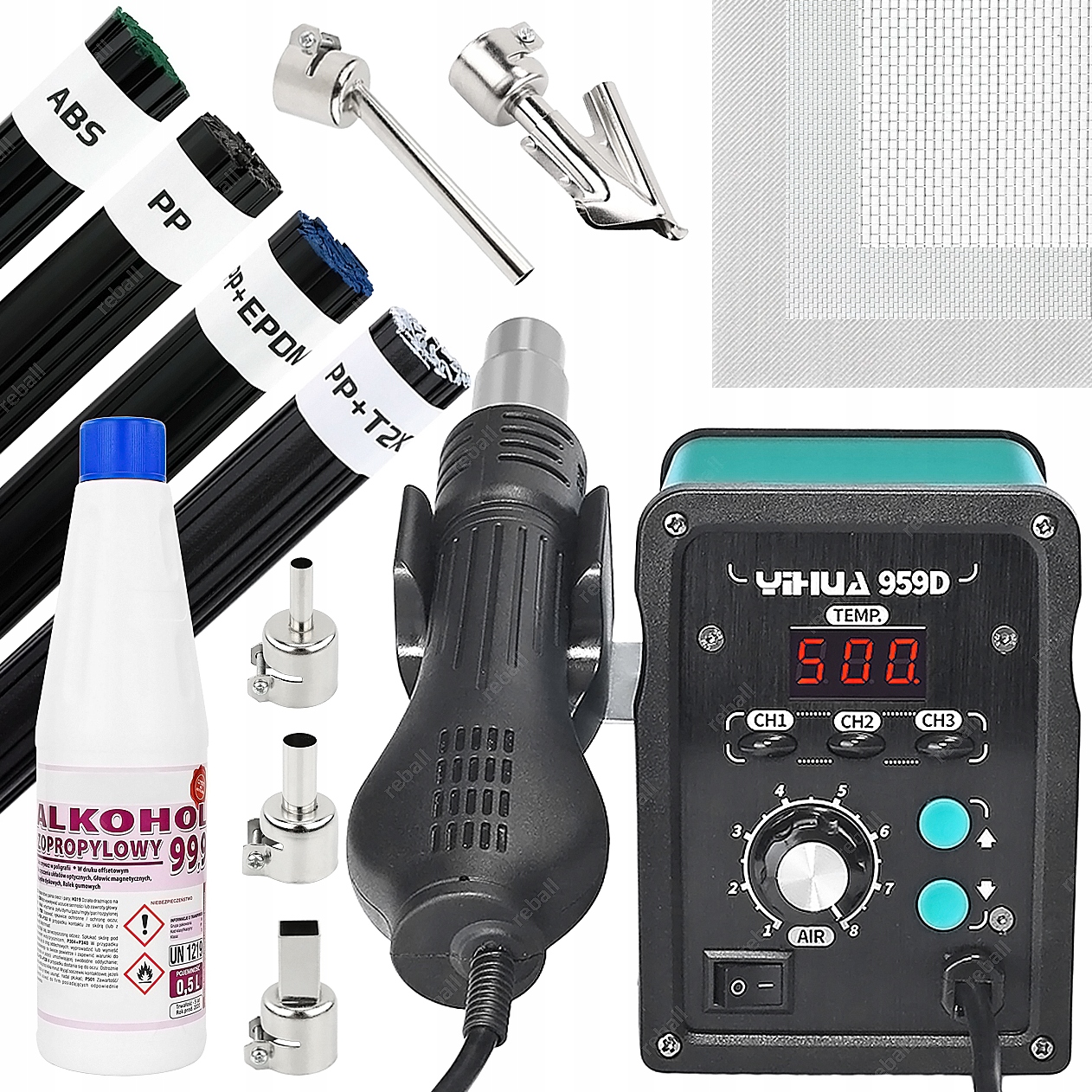 Horkovzdušná Pájecí Stanice Yihua 959D 700W Příslušenství