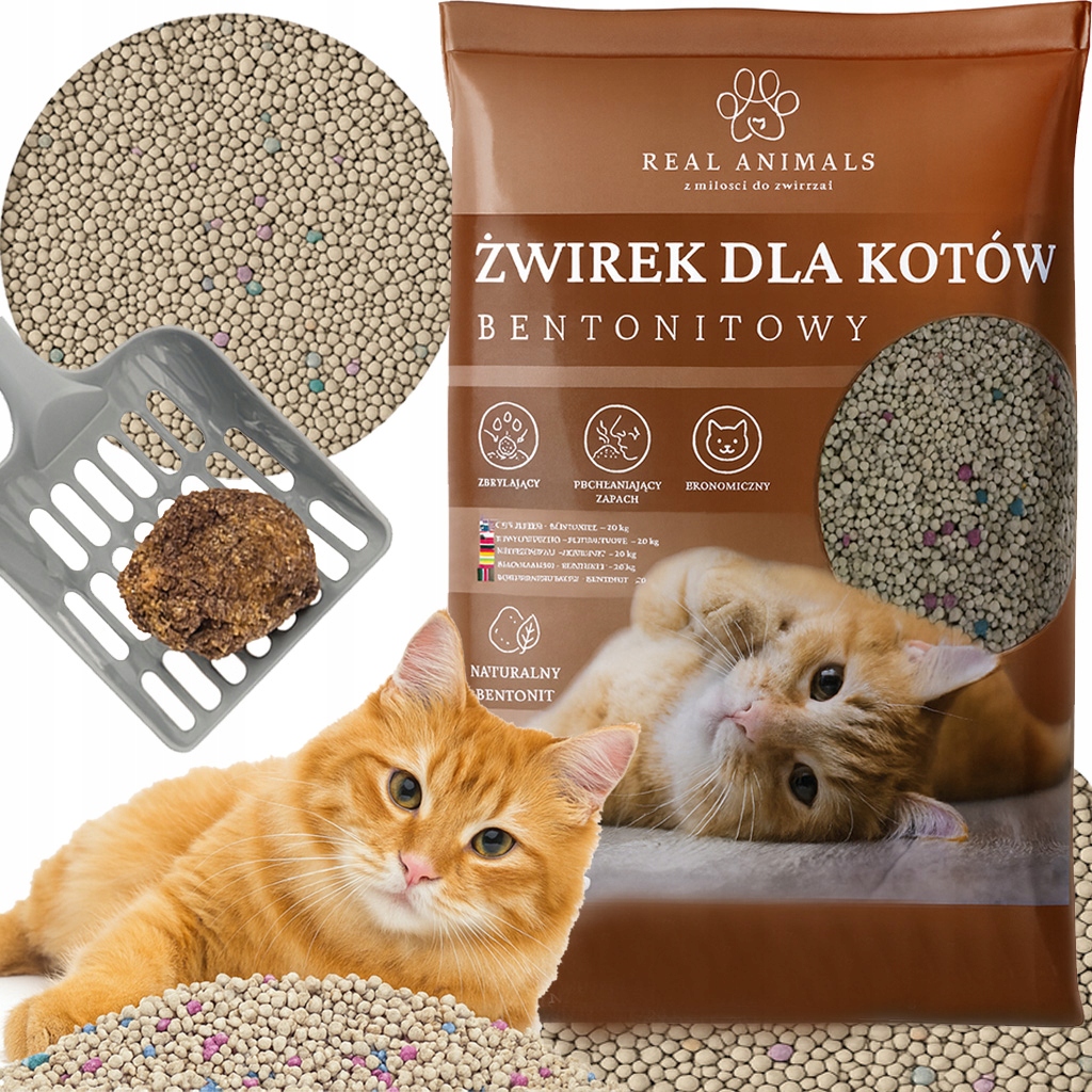 Levně Přírodní bentonitové stelivo pro kočky 20 kg bezprašné ultraabsorpční