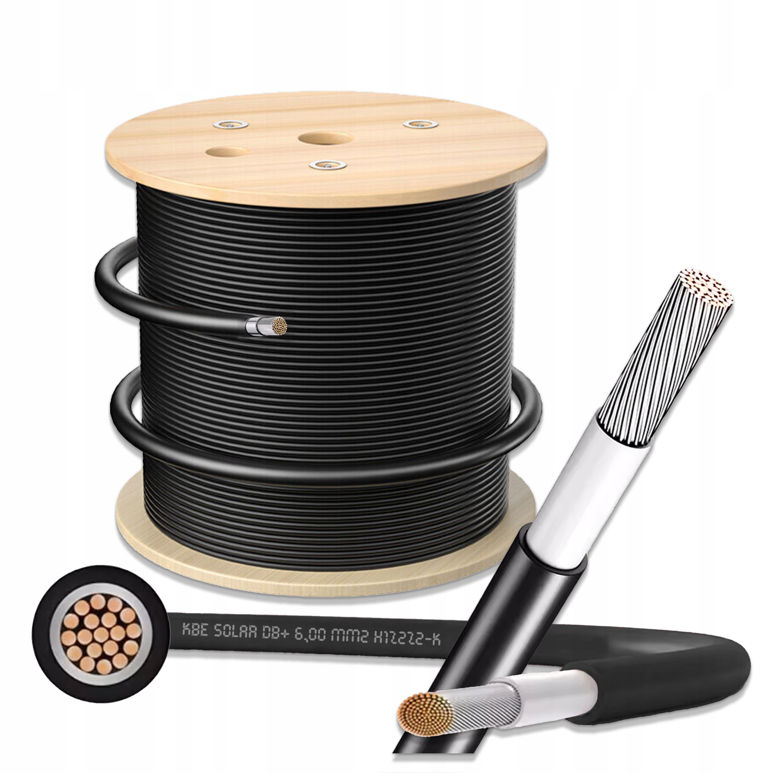 Solární Kabel DC 6mm2 Kbe Berlin Uv Odolný Kabel Pro Panely Černý 50 m