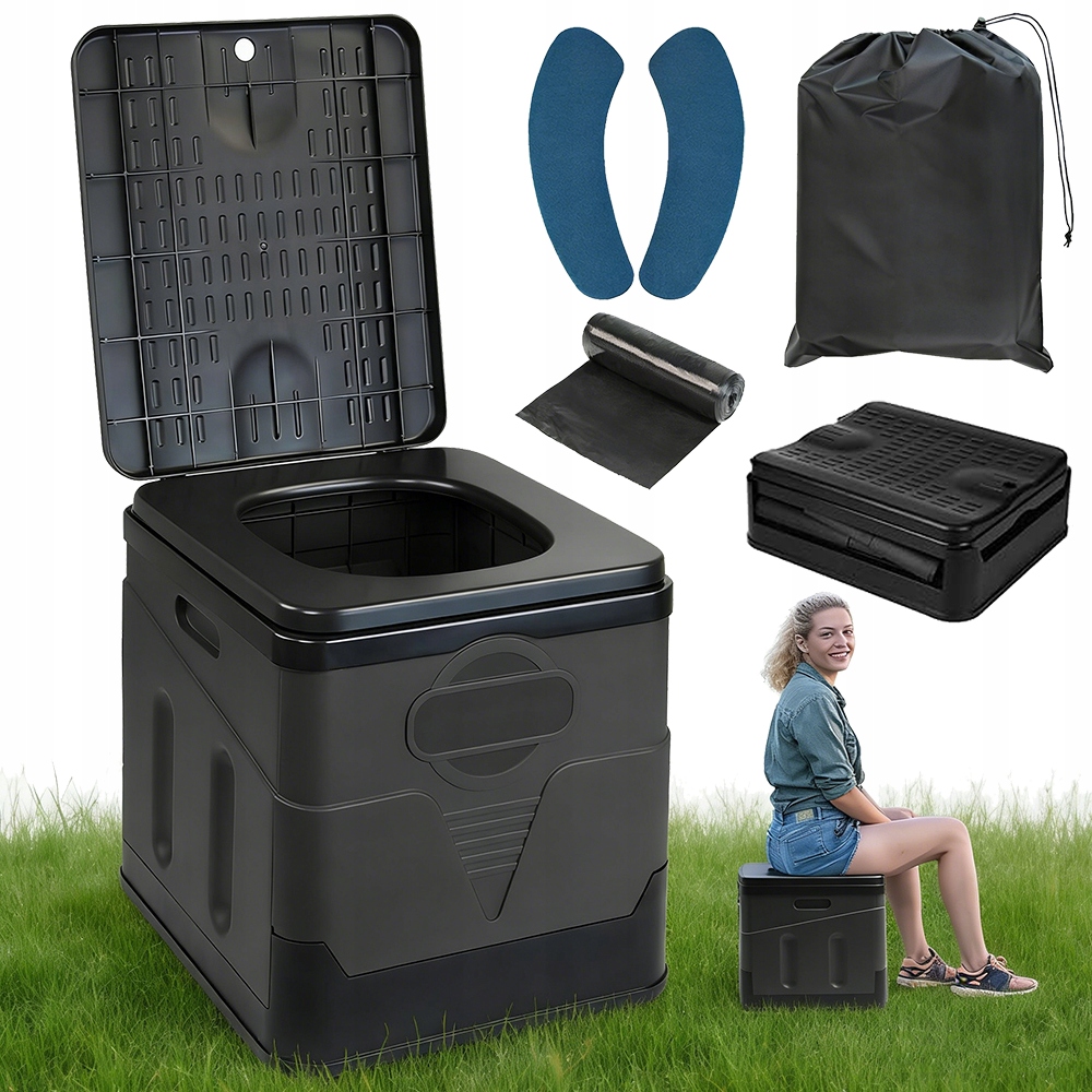 Przenośna Toaleta Turystyczna Składana 20L Ergonomiczna Outdoor Lekka Pp
