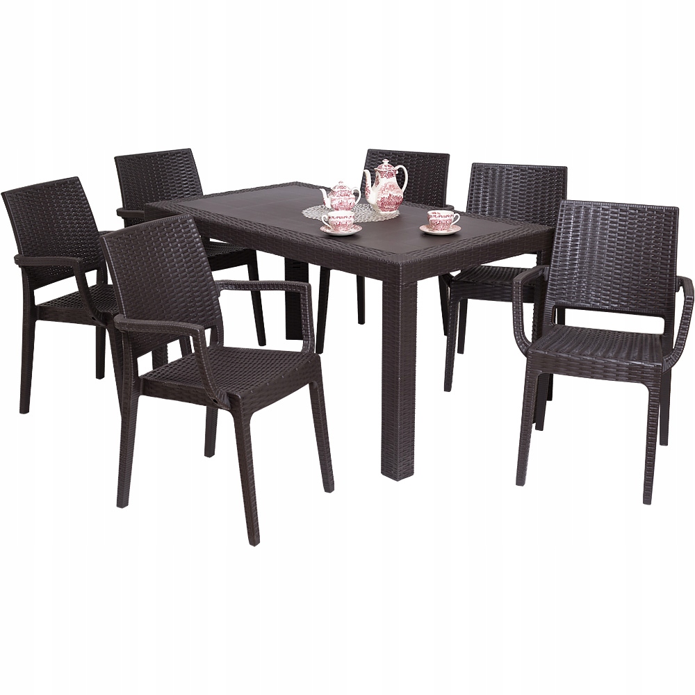 technorattan MEBLE OGRODOWE URANO stół 6 krzeseł Producent Lazur