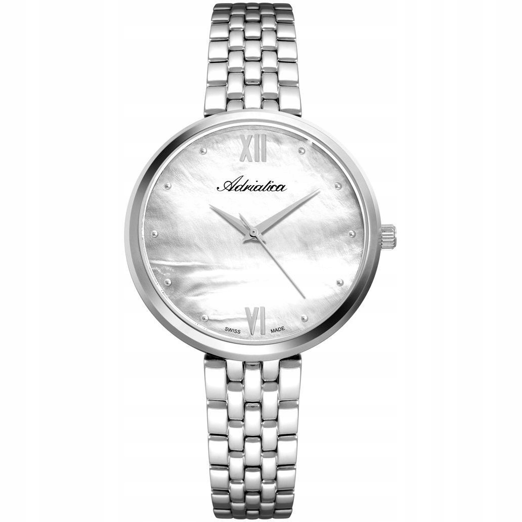 Stříbrné dámské hodinky Adriatica A3760.518FQ stříbrný perleťový ciferník