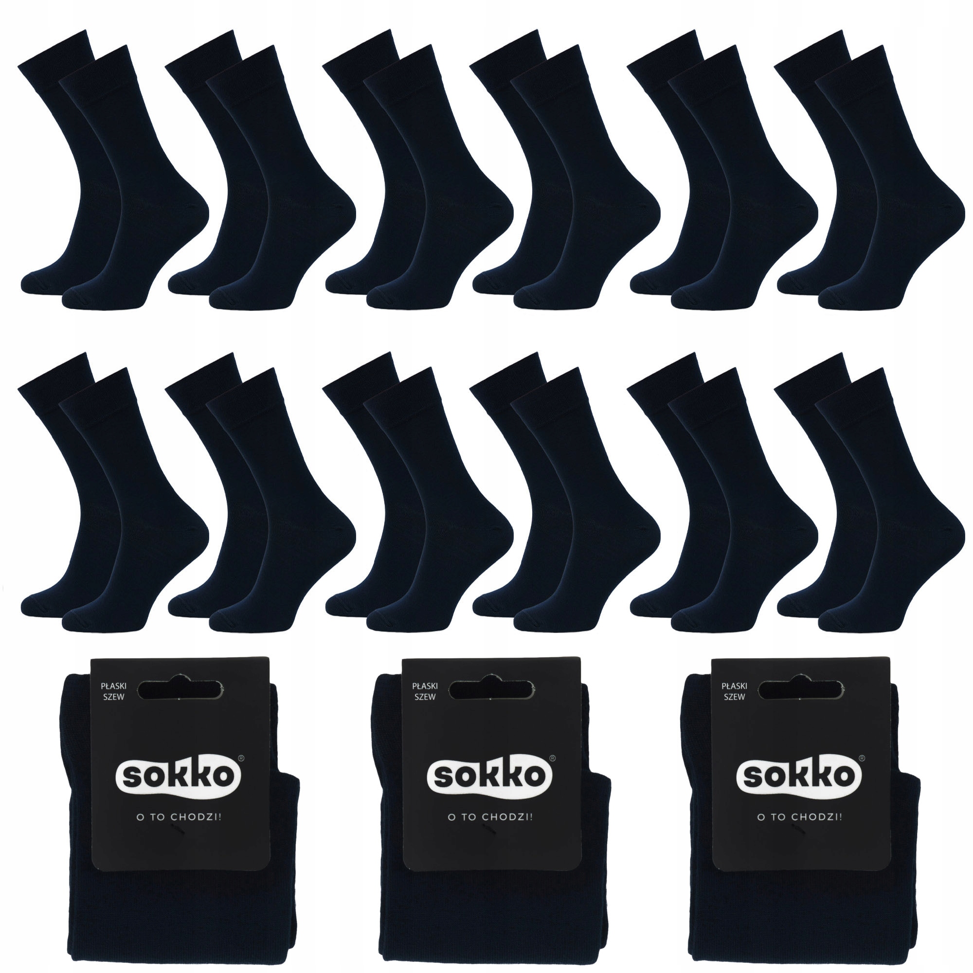 12 x Sokko Ponožky Dlouhé Námořnická Modrá Bambusové