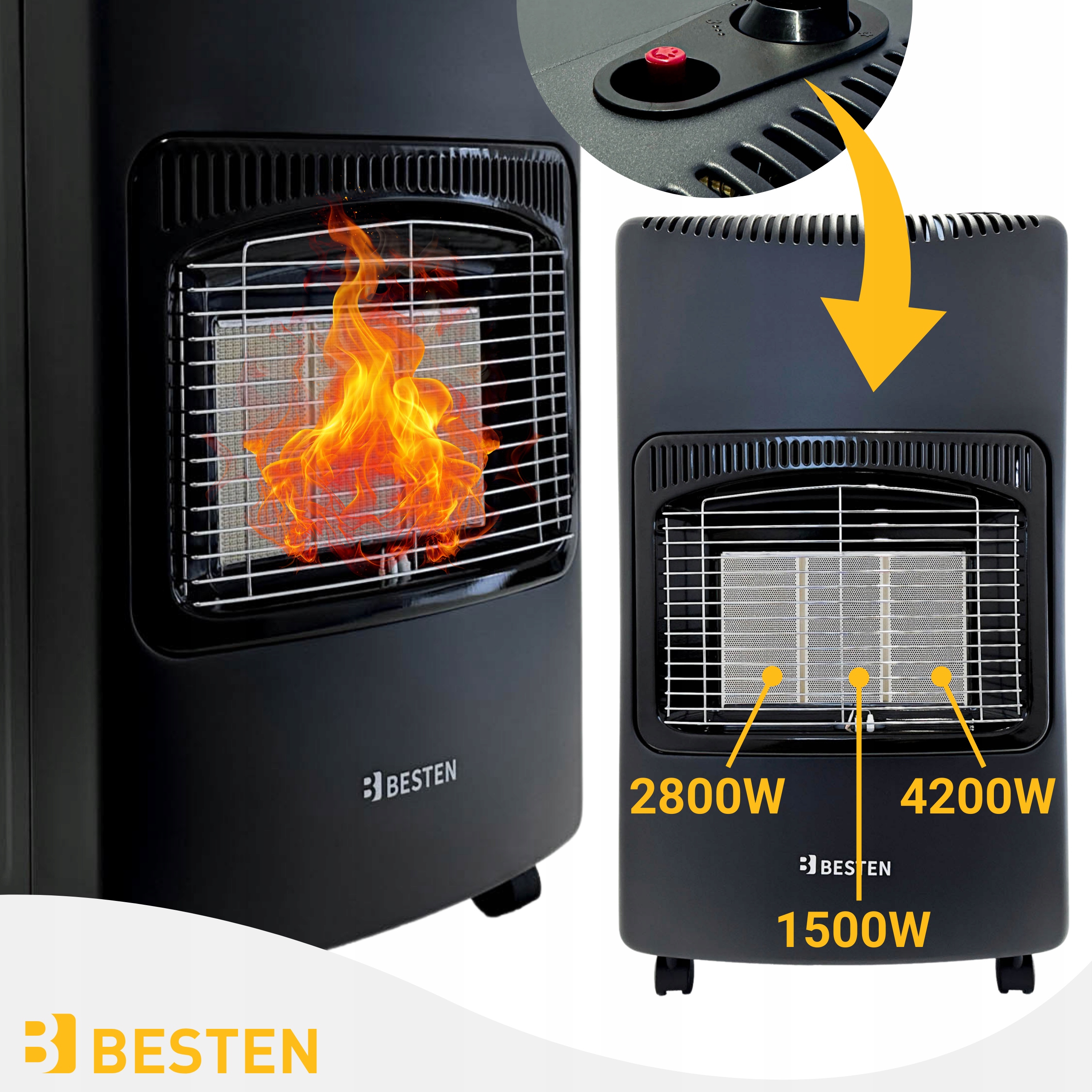 PIECYK GAZOWY NA BUTLE GRZEJNIK PIEC BEZZAPACHOWY LPG WĄŻ REDUKTOR SKŁADANY Kod producenta BE0002545