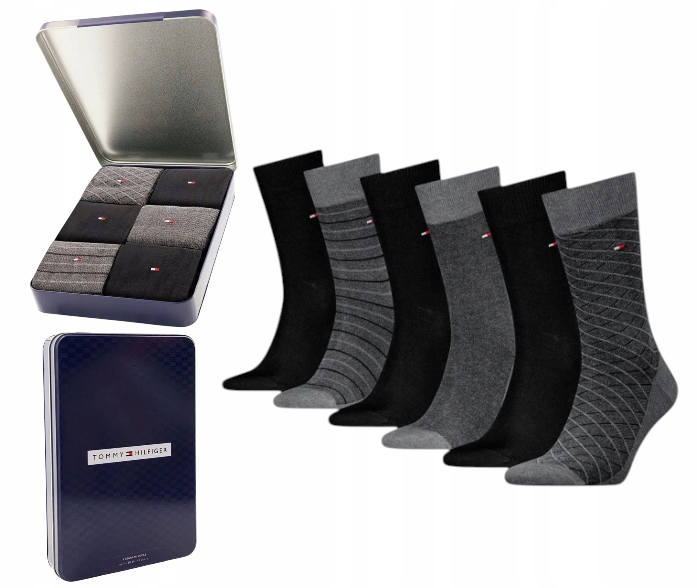 Pánské Ponožky Tommy Hilfiger dárková Ponožky 6 ks, Dárek vel. 43-46