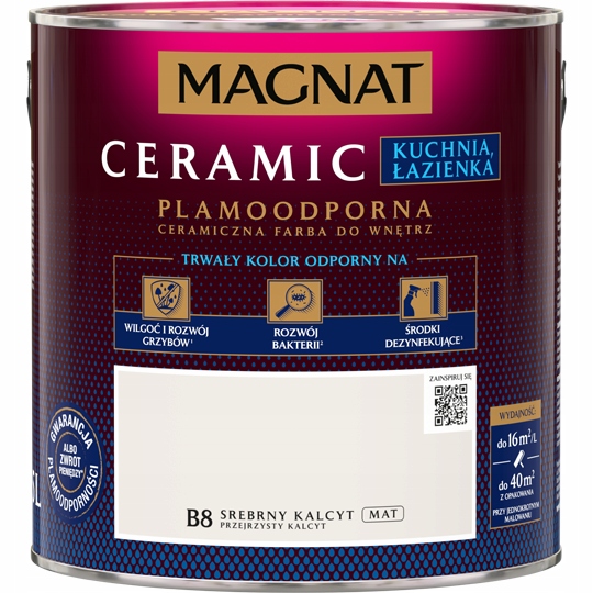 Magnat Kitchen&Bathroom farba ceramiczna plamoodporna Srebrny Kalcyt 2,5l