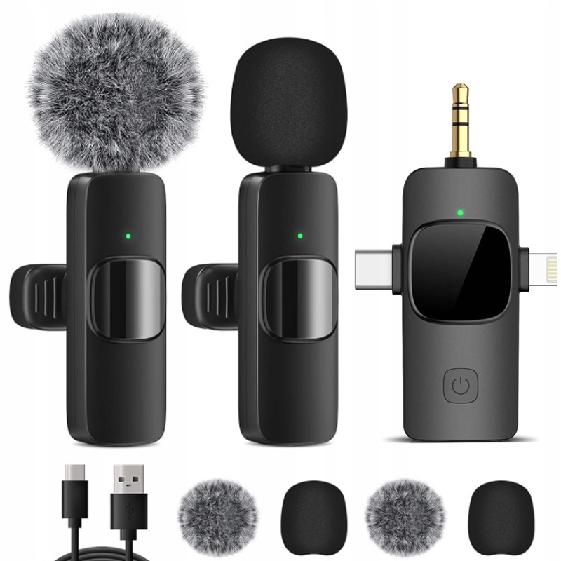 MIKROFON BEZPRZEWODOWY KRAWATOWY 2 MIKROFONY USB C APPLE ANDROID POWERBANK EAN (GTIN) 765208652382