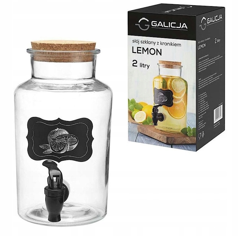 

Szklany Słoik Z Kranikiem Lemon Galicja 2L