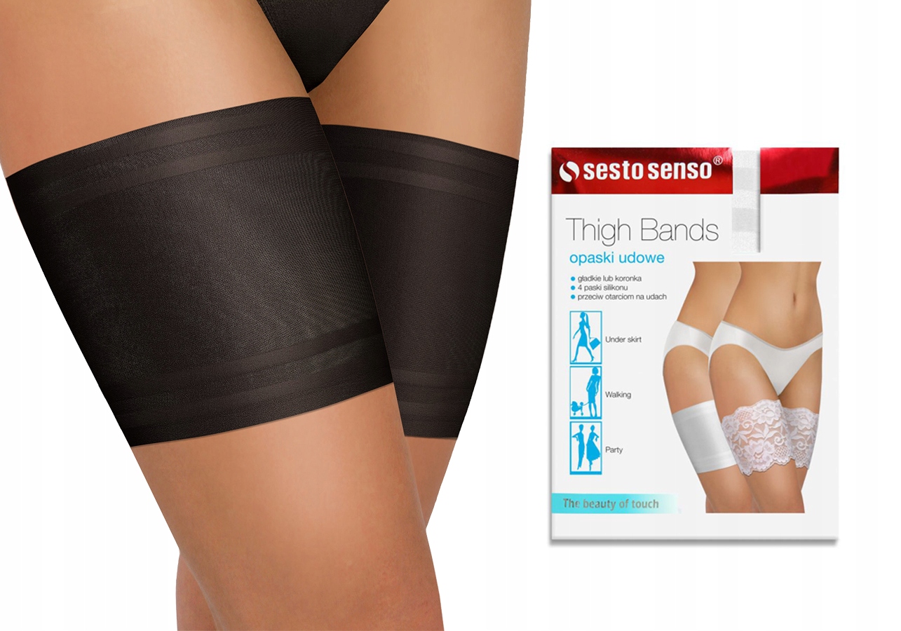 

Opaski na uda Sesto Senso Gładkie Czarne 65-70