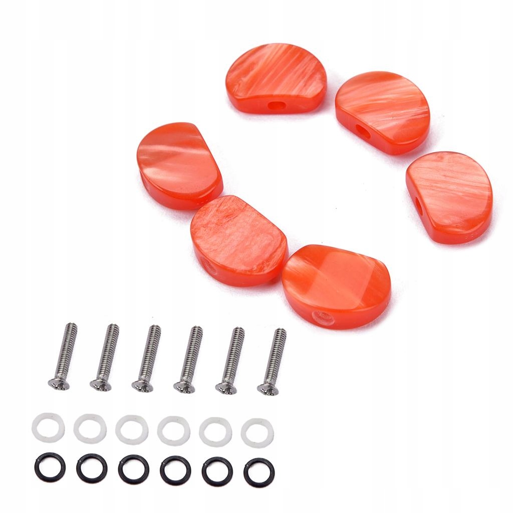 de-6 Pieces guitar tuning Pegs Machine Heads Buttons Caps Knobs Orange Kolor pomarańczowy