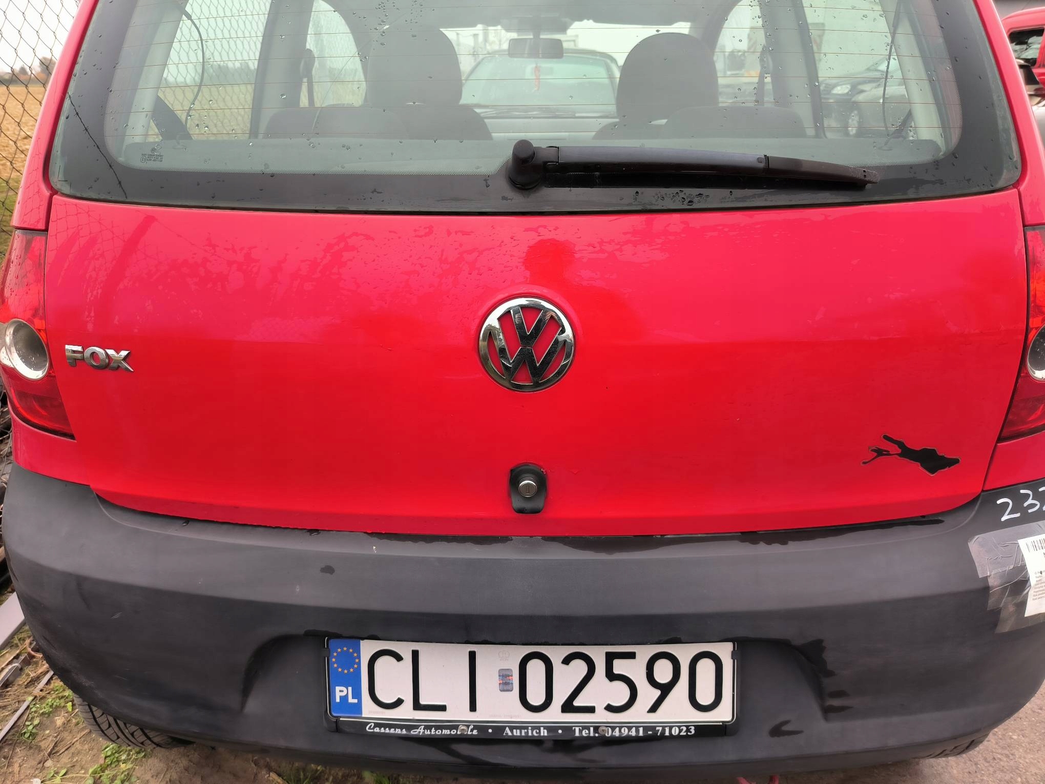 trunk door boot LY3D VOLKSWAGEN FOX and