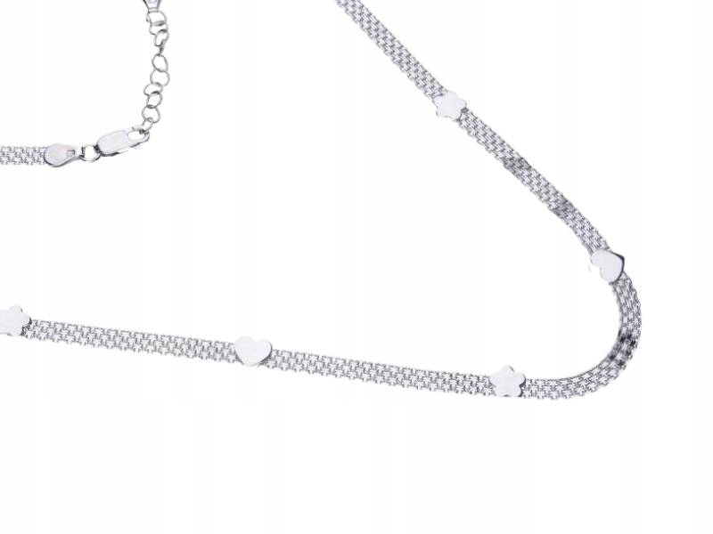 Stříbrný náhrdelník 925 se srdíčky a květinami a přívěskem, módní dámský vzor