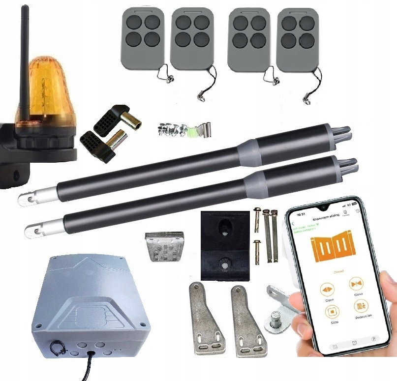 AUTOMAT NAPĘD BRAMY DWUSKRZYDŁOWEJ Home PowerMax 4 Piloty Lampa WiFi SMART
