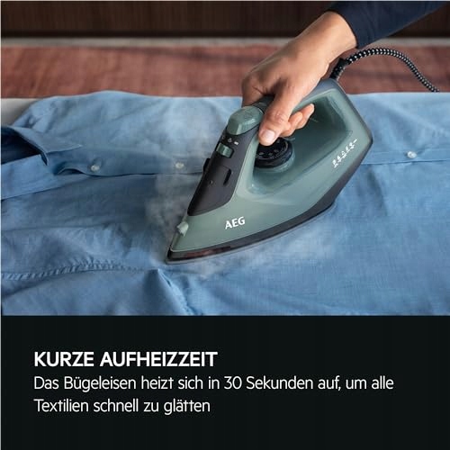 AEG Żelazko Parowe 2400W 110g Dampfsto 2m Kabel Zielono-Szare — miniatura 4