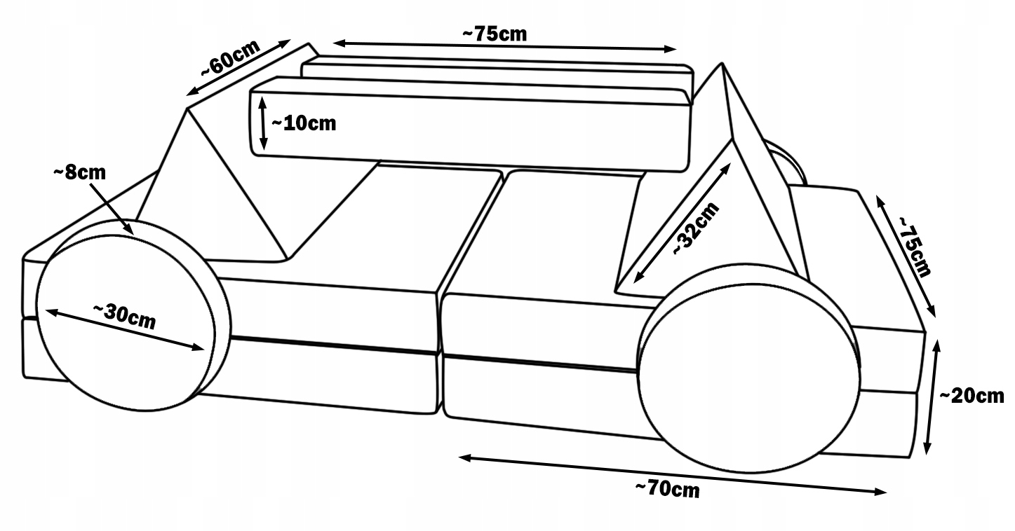 Wielofunkcyjna sofa modułowa dla dziecka i klocki piankowe w jednym — 10
