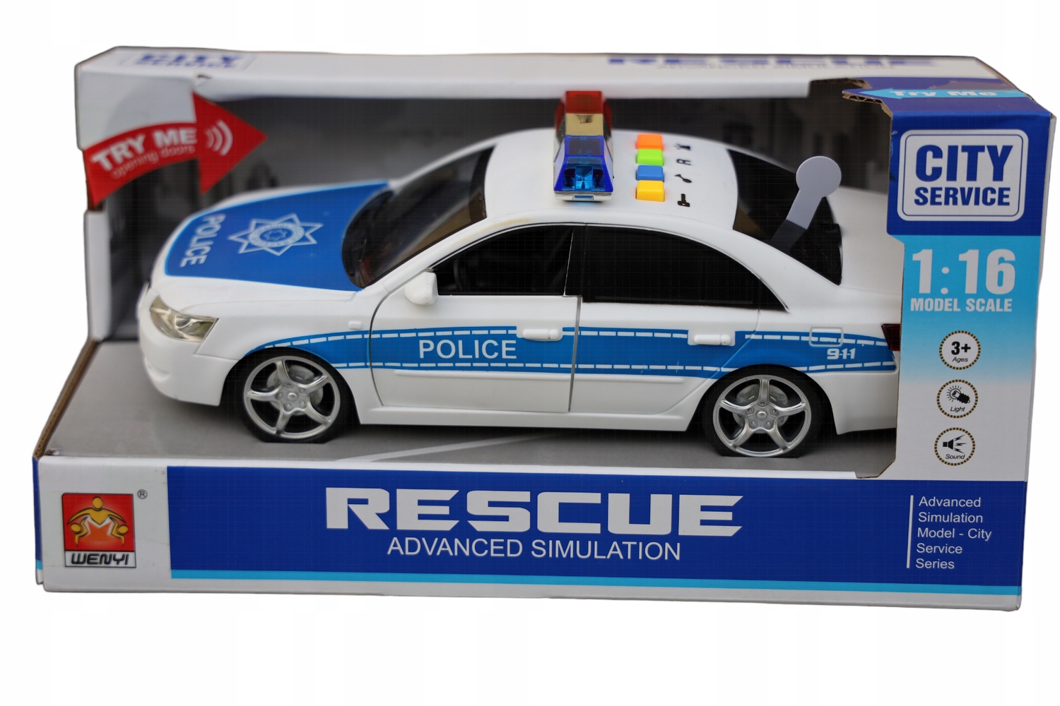 Auto POLICJA SAMOCHÓD Z Dźwiękami I Światłem osobówka RADIOWÓZ POLICYJNY Rodzaj pojazdu policja