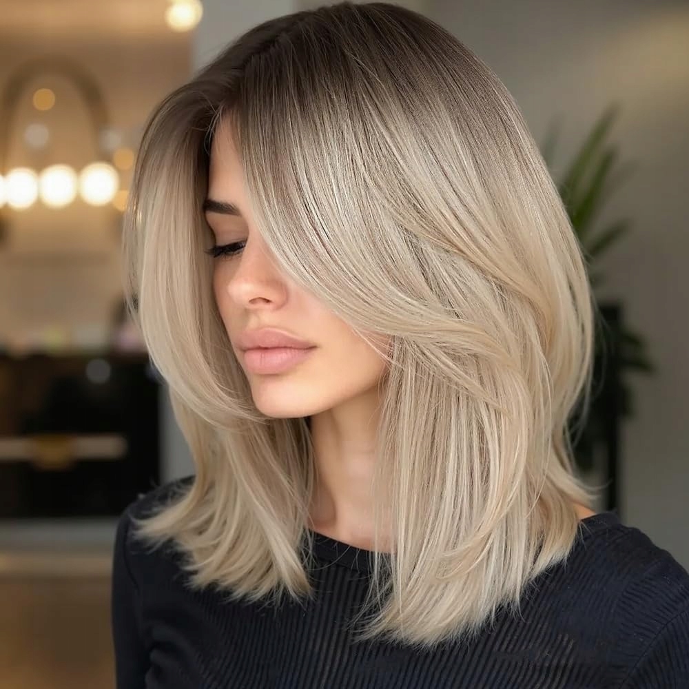 Wignee Krátká Paruka Ombré Blond s Hřívou Syntetická Bob 35 cm Pro Ženy