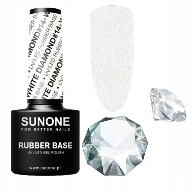 

Sunone Rubber Base 5g #14 biała z drobinkami