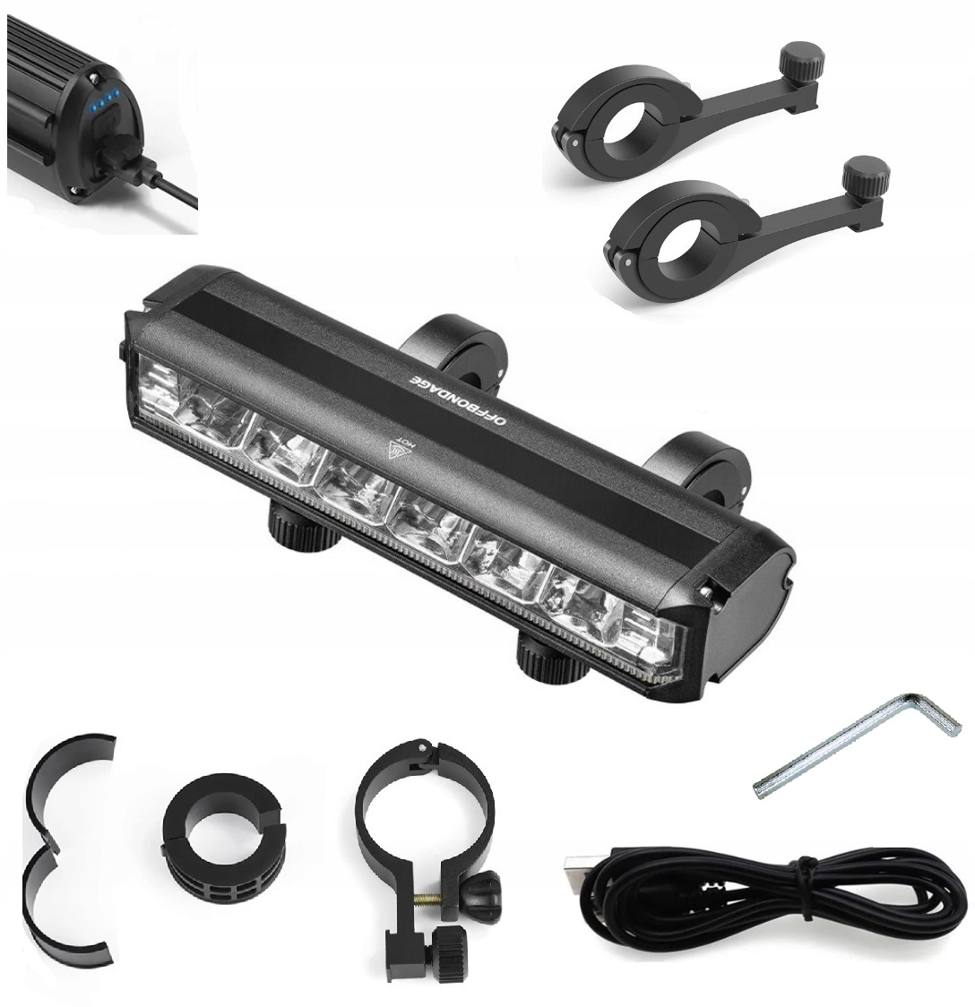 LAMPKA ROWEROWA LED PRZÓD Bardzo Mocna USB-C