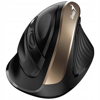 Genius Ergo 8250S Mysz bezprzewodowa, czarno-złota, 1600DPI
