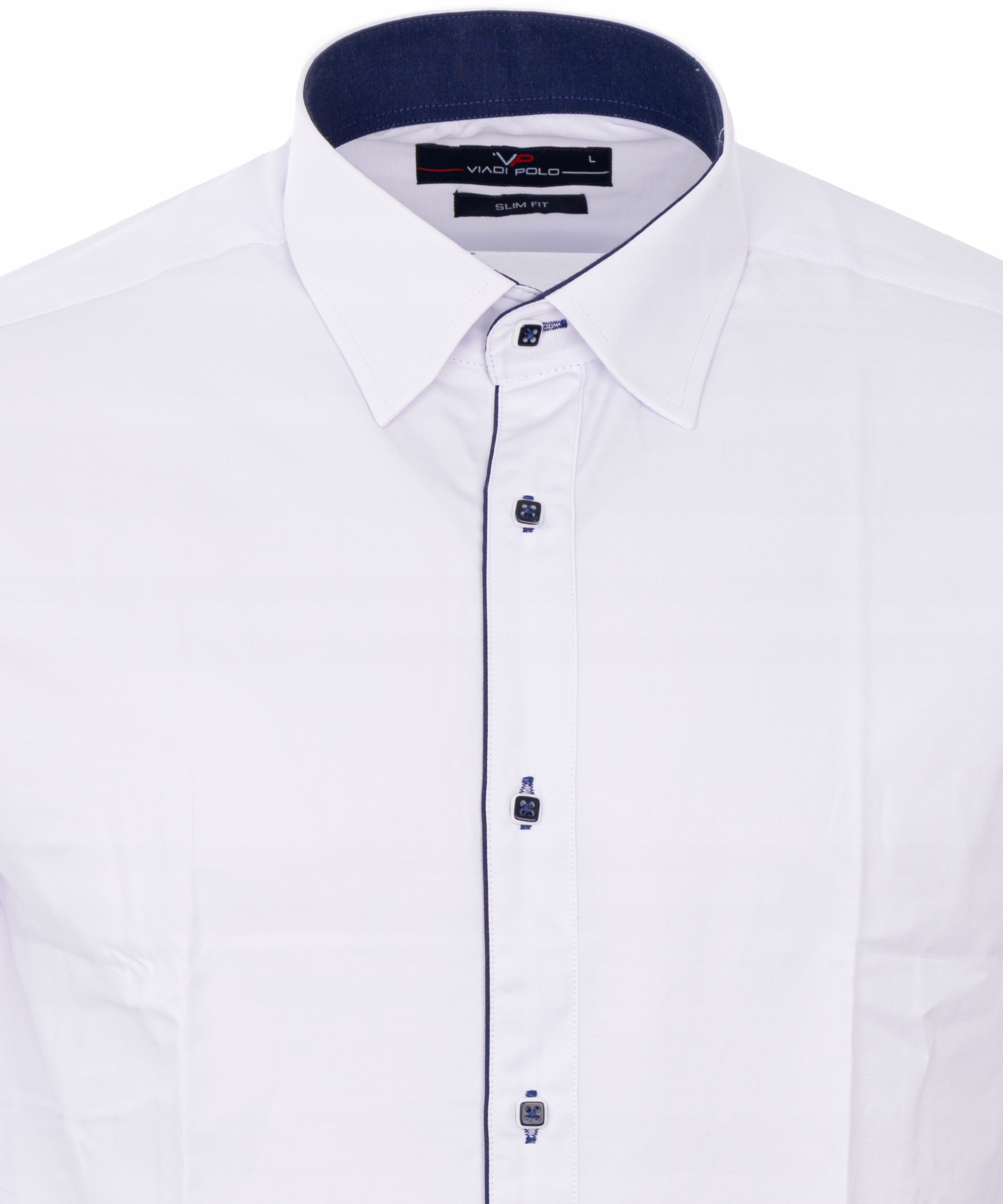 KOSZULA MĘSKA bawełna BIAŁA Z LAMÓWKĄ KOŁNIERZYK 3XL REGULAR