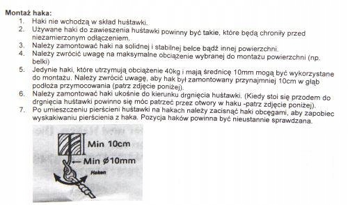 HUŚTAWKA OGRODOWA DLA DZIECI PATIO Materiał tworzywo