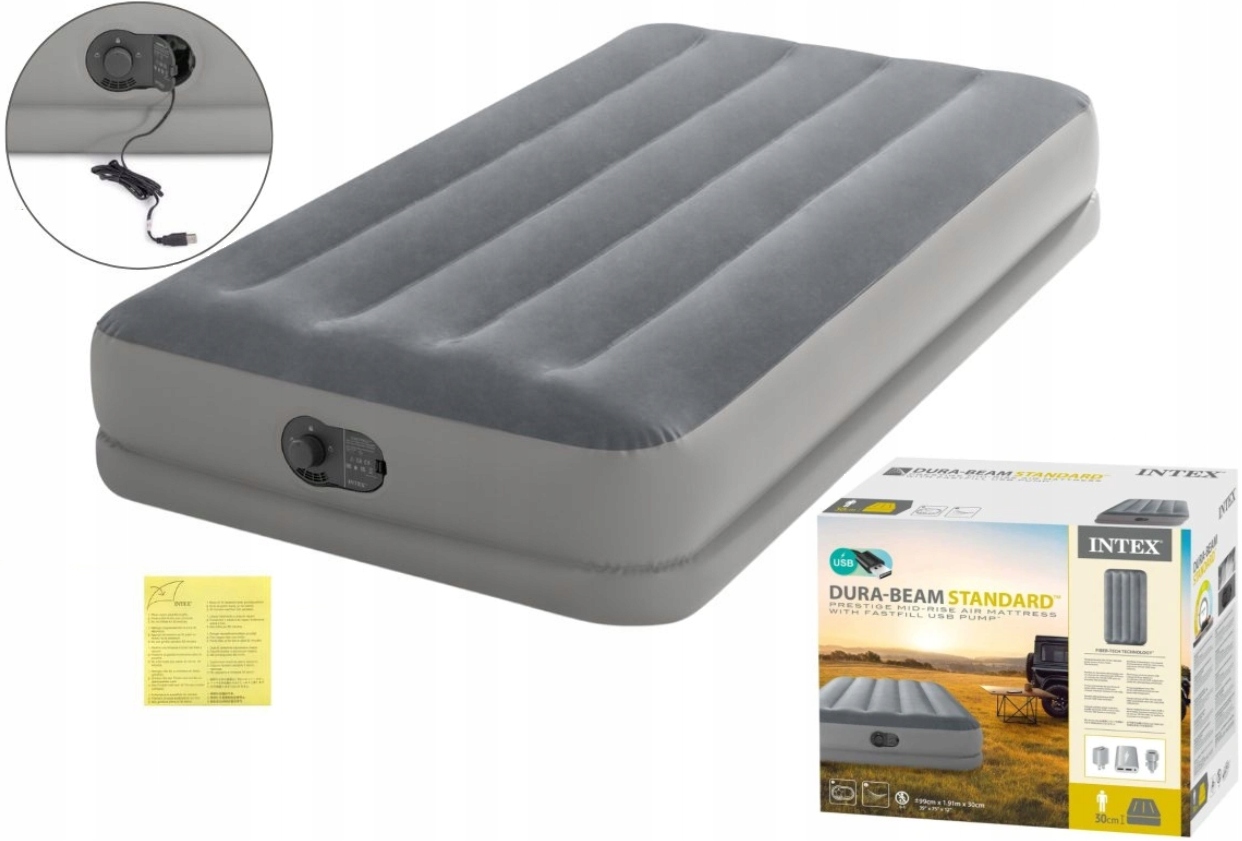 Intex Nafukovací Postel Matrace 64112 99x191x30cm Pumpa Usb