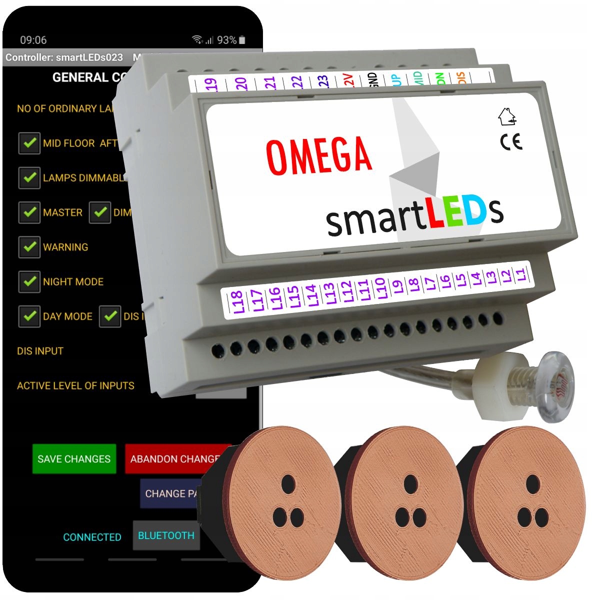 Sterownik schodowy 24 LED Czujniki 100cm Aplikacja