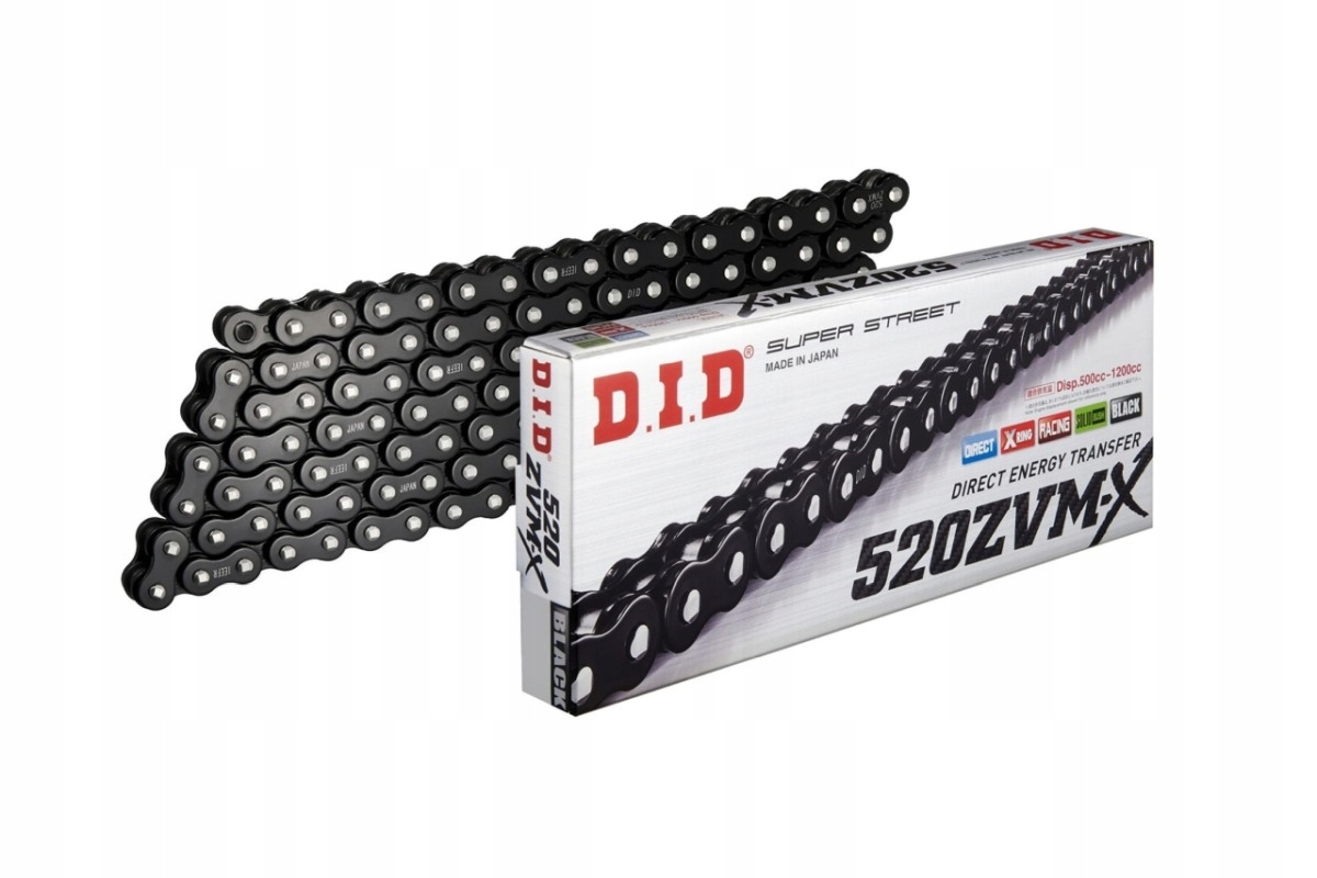D.I.D Hnací Reťazec Moto DID 520 X-ring (4439AN) (rozkovaný Ohnivo) Čierny