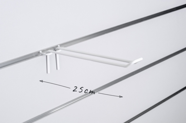 Haczyk podwójny Slatwall drut biały 20cm Marka TRL Trader Line