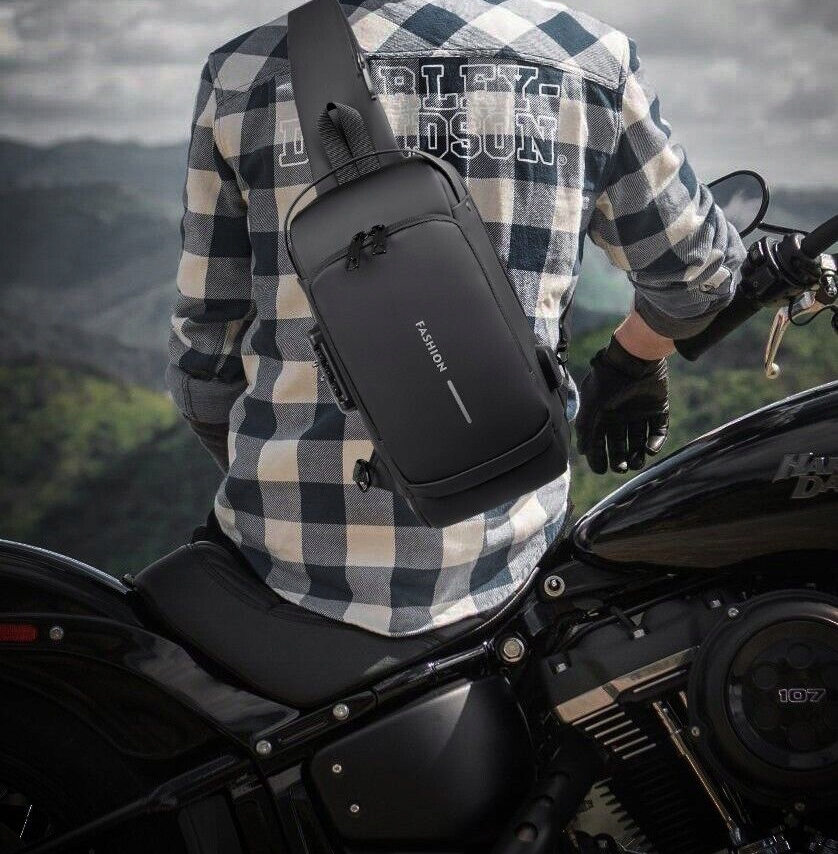 SLING BAG TORBA NA KLATKĘ PIERSIOWĄ, MĘSKA TORBA NA RAMIĘ, OCHRONA HASŁEM Marka inna