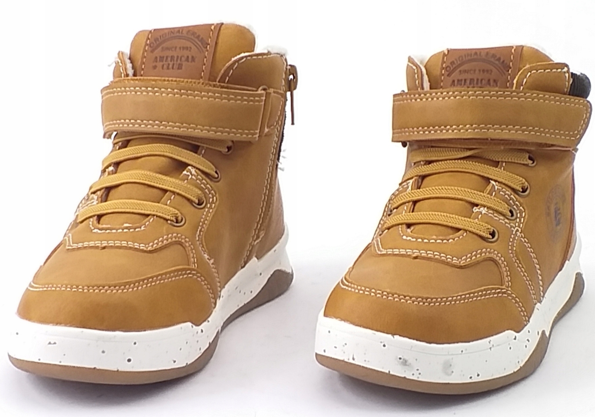 TRAPERY AMERICAN CLUB XD74 TRZEWIKI DZIECIĘCE RZEP CIEPŁE SUWAK ZIMOWE 30 Kolor brązowy