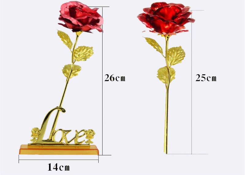 WIECZNA RÓŻA Z PODSTAWKĄ 24K CZERWONA LOVE PREZENT Marka inna