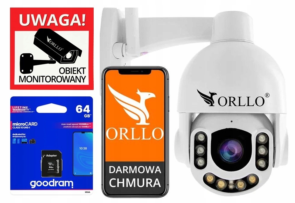 Kamera Orllo Z7 Pro Sim 4MP 4G Lte 5xZOOM rotace 355° barva noc 64GB Karta