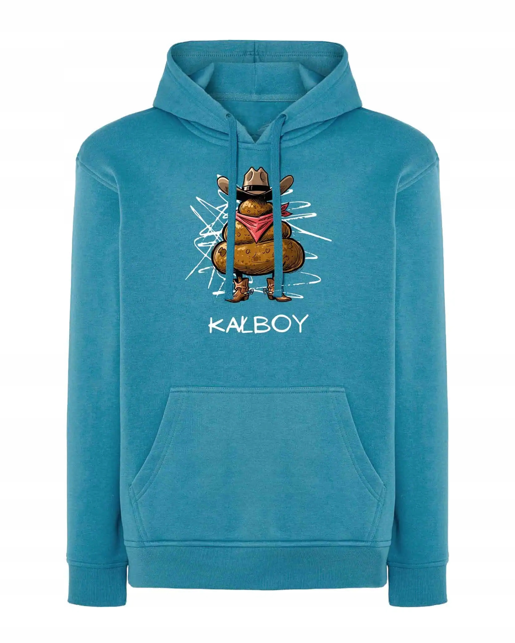Mikina s kapucí Kałboy Cowboy s humorem Směšná Zábavná Modrá XL