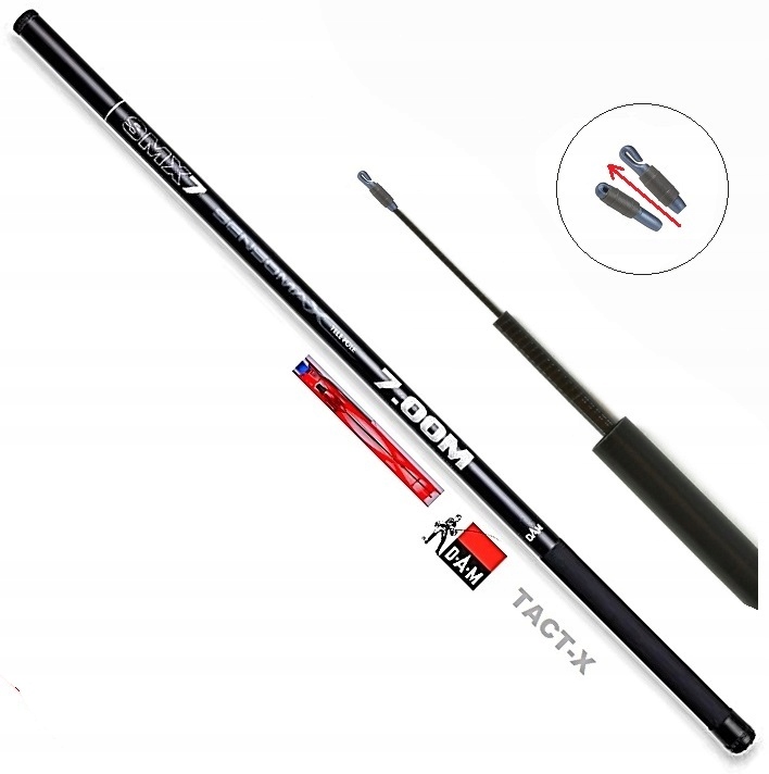 Sada Prut D.a.m Tact-x TCX7 Tele Pole 7 m Připravená K Lovu