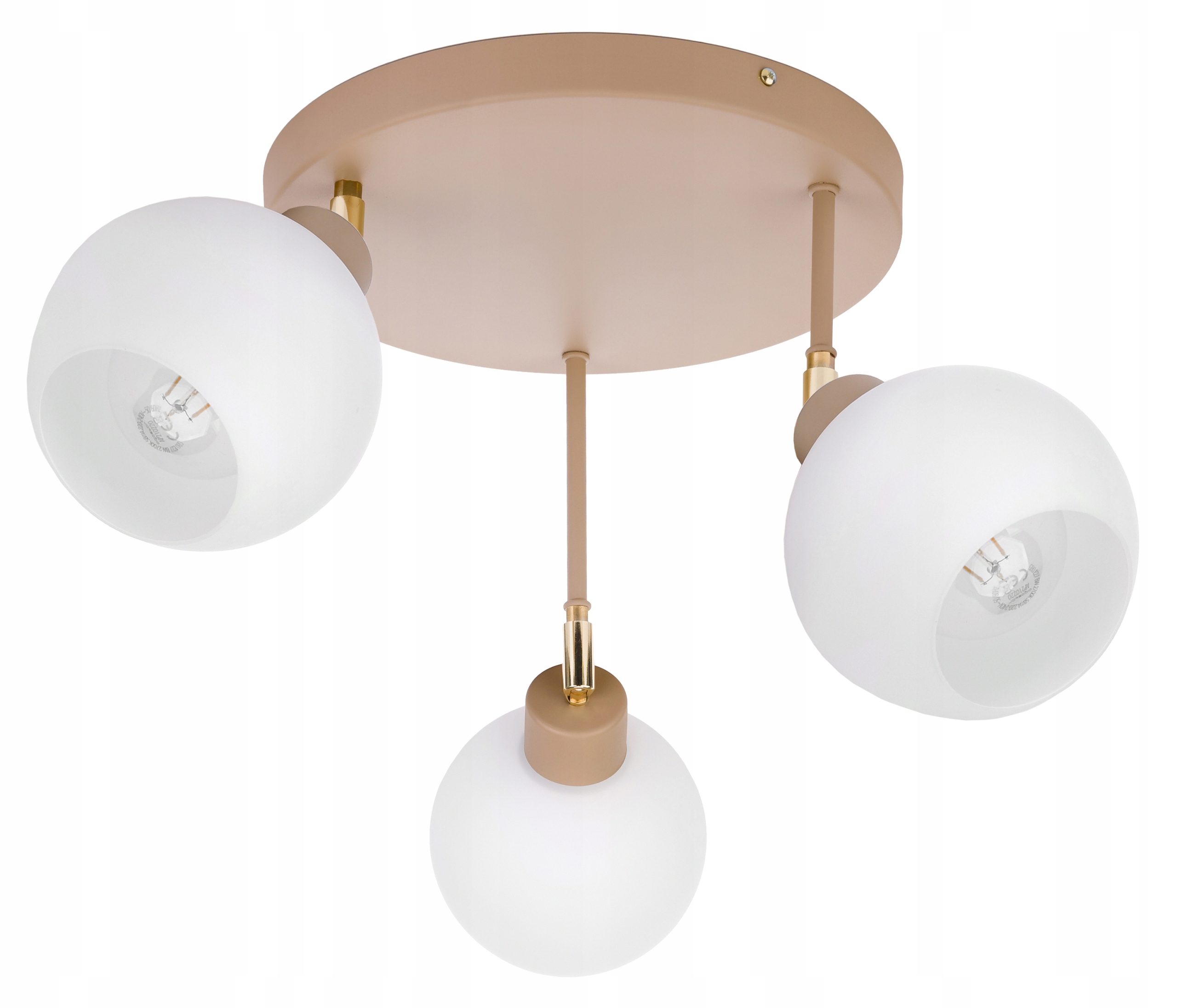 Závěsná Stropní Lampa Stropní Svítidlo Lustr Ruch 3x E27 Kašmír béžová stínidlo Kula