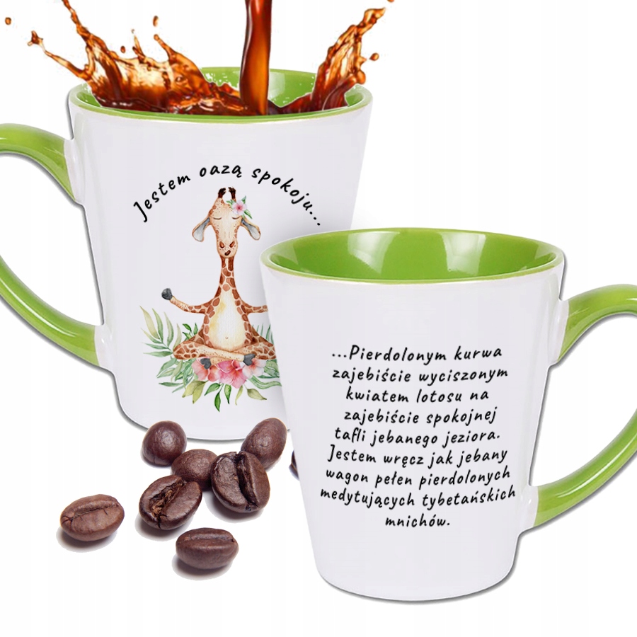 

Kubek Latte Zielone Wnętrze Jestem Oazą Spokoju Wz