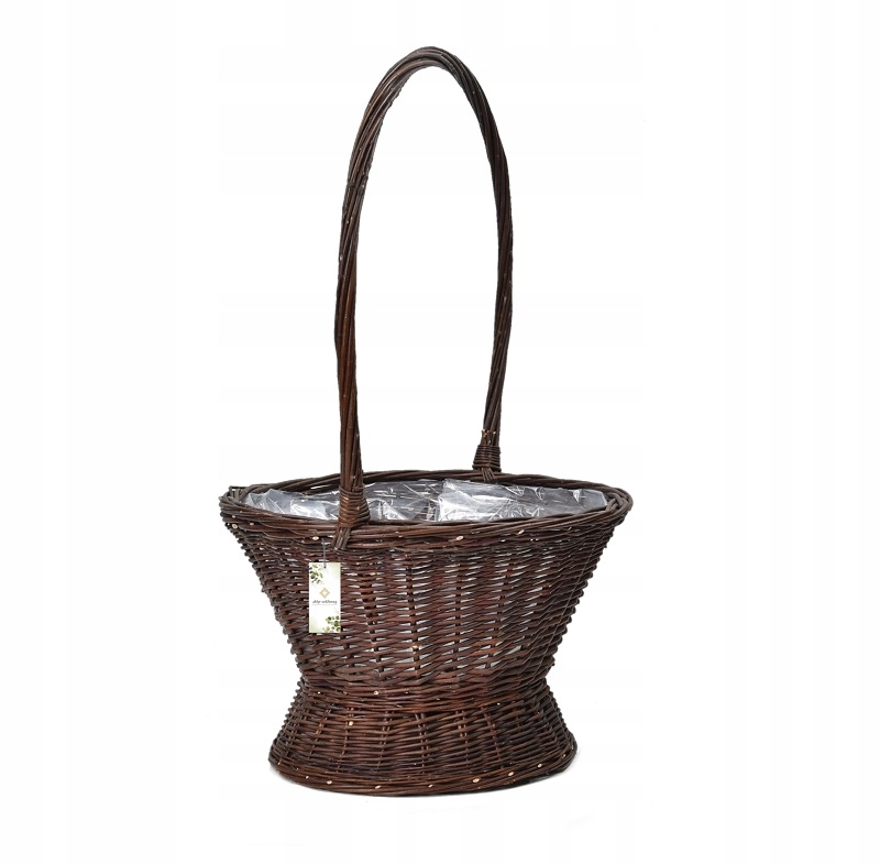 Proutěný koš na květiny do zahrady na terasu Květinový záhon Kalich Fólie