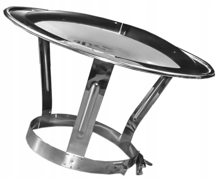 Kryt na pásku s kyselinovzdornou sponou, průměr 450 1,0 mm, komínová vložka deštníku